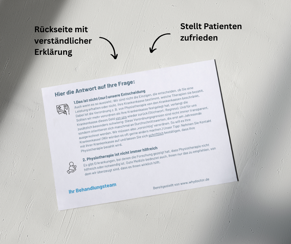 Warum wird mir keine Physiotherapie verordnet?